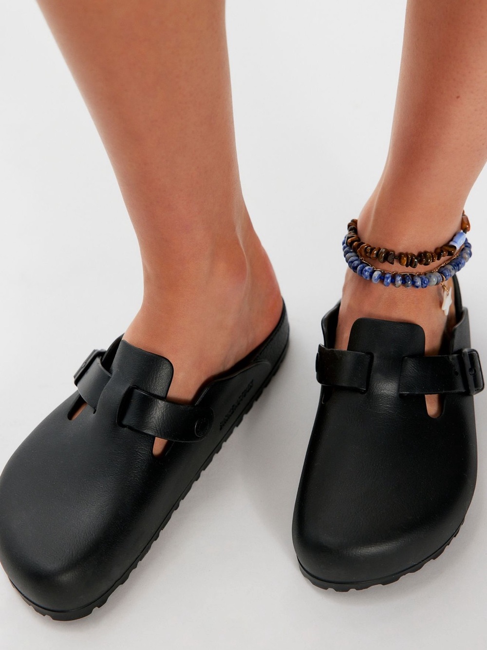 Free People Black Slip-On Clog Mules
